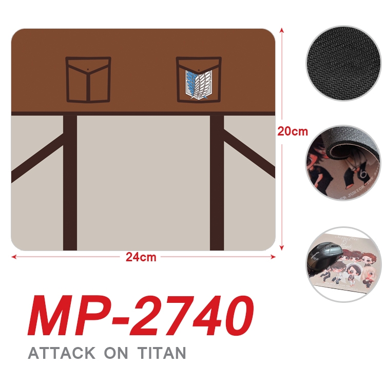 Shingeki no Kyojin Anime Full Color Printing Mouse Pad Unlocked 20X24cm price for 5 pcs MP-2740