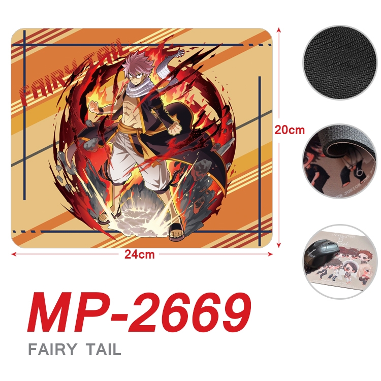 Fairy tail Anime Full Color Printing Mouse Pad Unlocked 20X24cm price for 5 pcs MP-2669