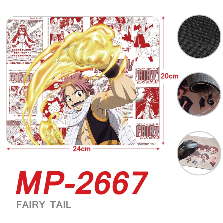 Fairy tail Anime Full Color Printing Mouse Pad Unlocked 20X24cm price for 5 pcs MP-2667
