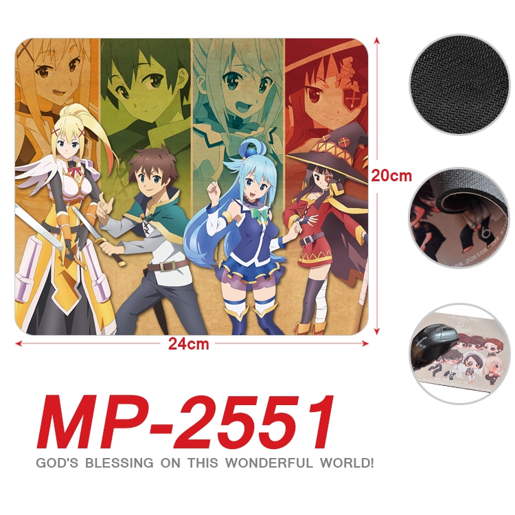 Blessings for a better world  Anime Full Color Printing Mouse Pad Unlocked 20X24cm price for 5 pcs  MP-2551