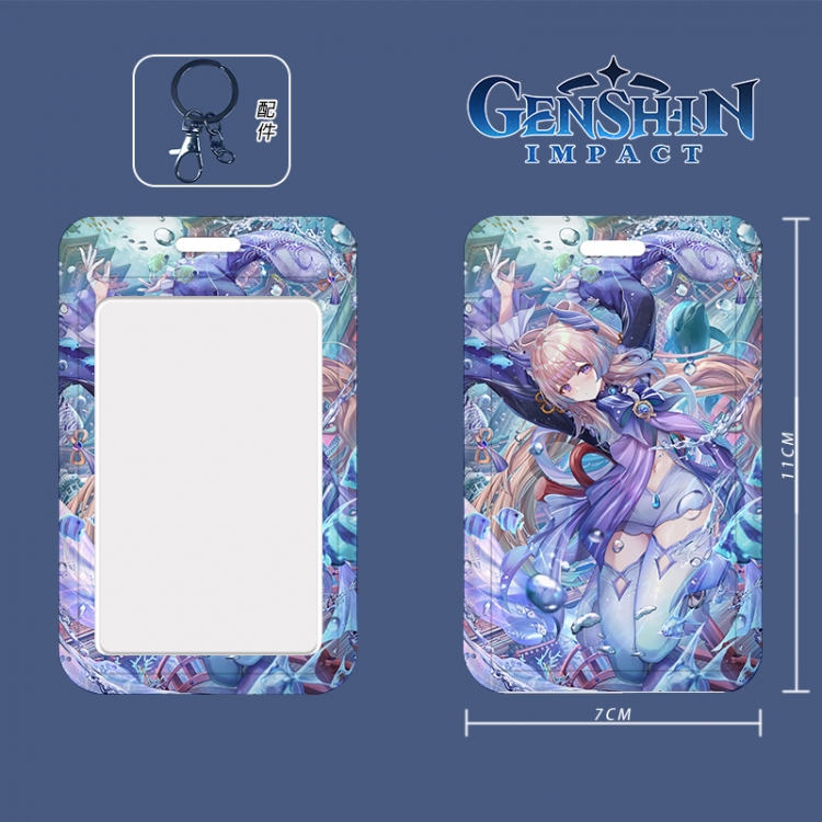 Genshin Impact 3D embossed hard shell card holder badge keychain price for 5 pcs