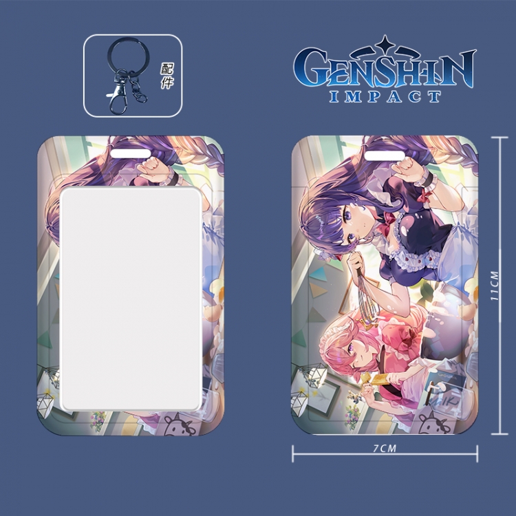 Genshin Impact 3D embossed hard shell card holder badge keychain  price for 5 pcs