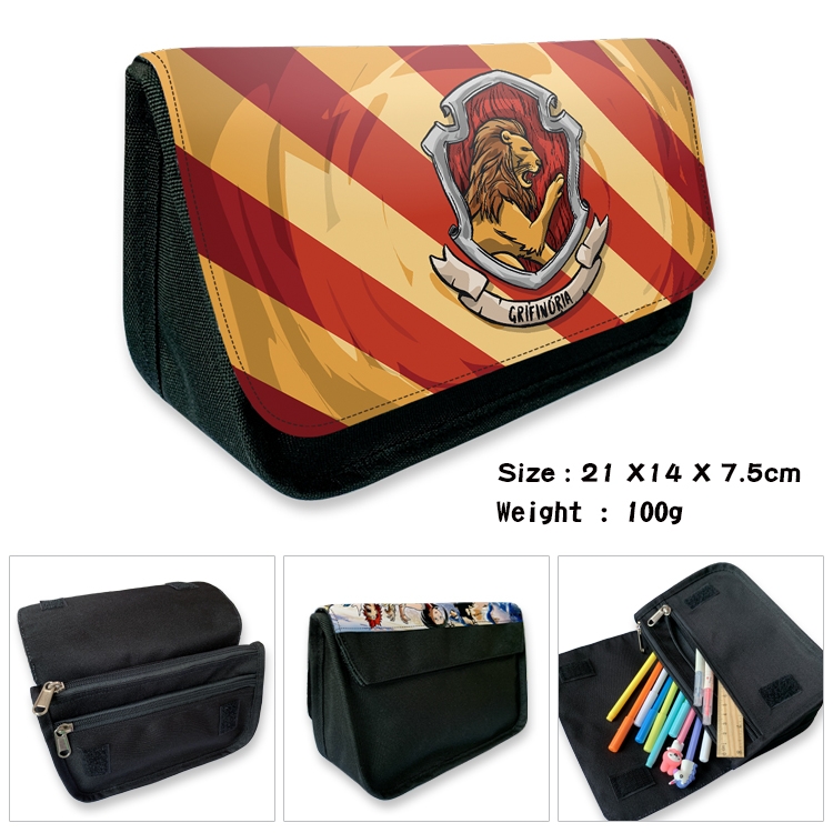 Harry Potter Velcro canvas zipper pencil case Pencil Bag 21×14×7.5cm