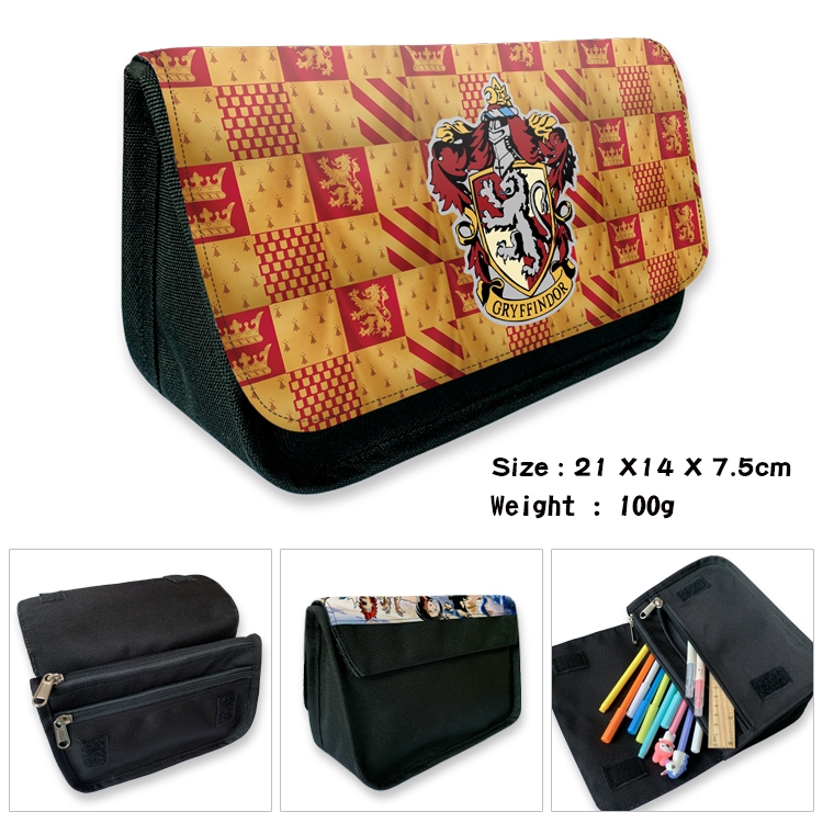 Harry Potter Velcro canvas zipper pencil case Pencil Bag 21×14×7.5cm