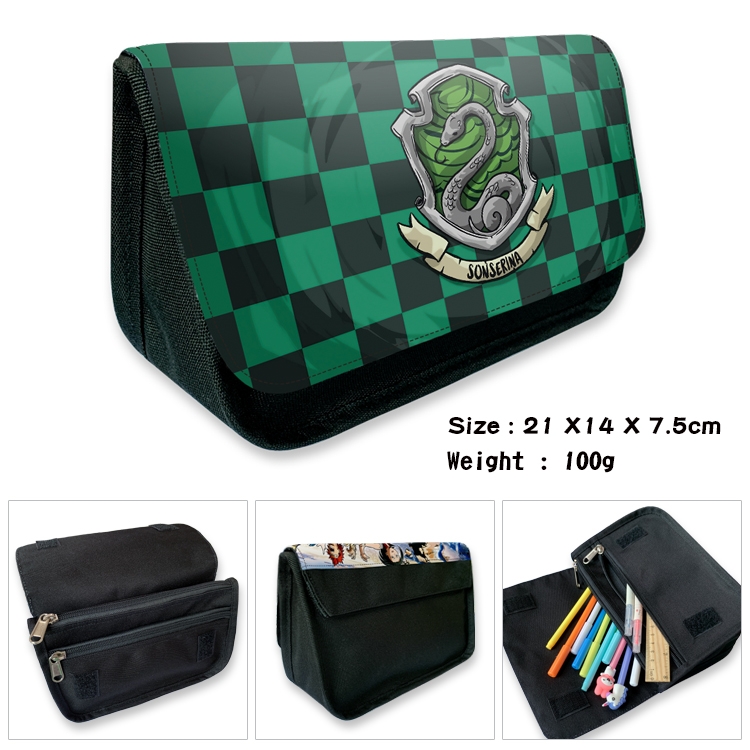 Harry Potter Velcro canvas zipper pencil case Pencil Bag 21×14×7.5cm