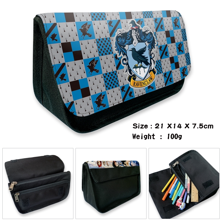 Harry Potter Velcro canvas zipper pencil case Pencil Bag 21×14×7.5cm