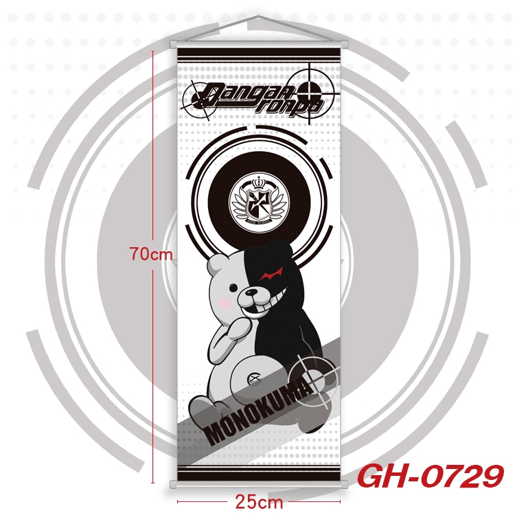Dangan-Ronpa Plastic Rod Cloth Small Hanging Canvas Painting 25x70cm price for 5 pcs GH-0729