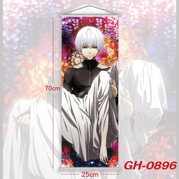 Tokyo Ghoul Plastic Rod Cloth Small Hanging Canvas Painting 25x70cm price for 5 pcs GH-0896
