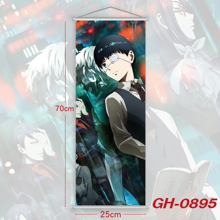 Tokyo Ghoul Plastic Rod Cloth Small Hanging Canvas Painting 25x70cm price for 5 pcs  GH-0895