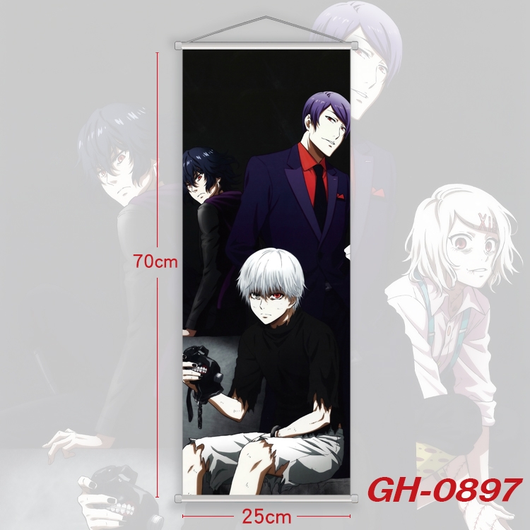 Tokyo Ghoul Plastic Rod Cloth Small Hanging Canvas Painting 25x70cm price for 5 pcs GH-0897
