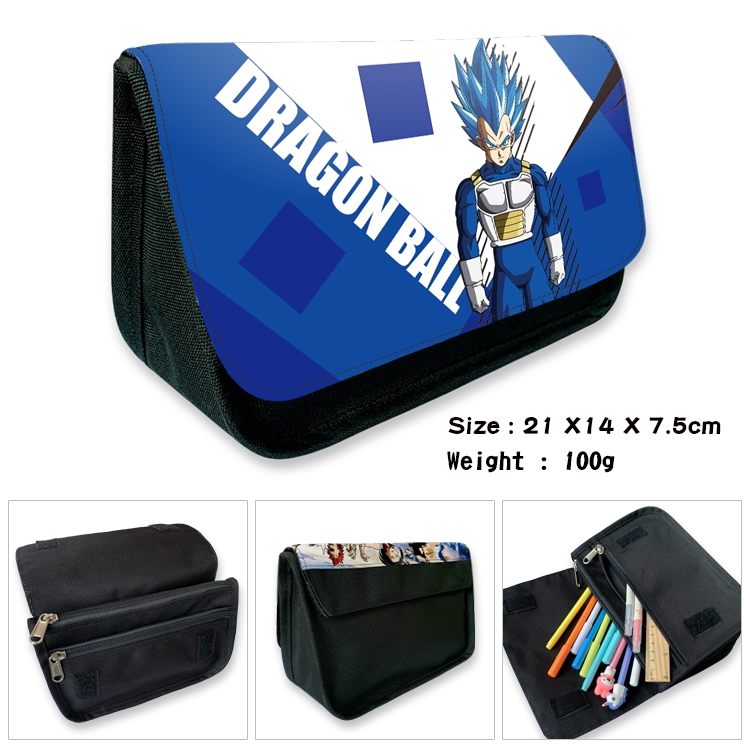 DRAGON BALL Velcro canvas zipper pencil case Pencil Bag 21×14×7.5cm