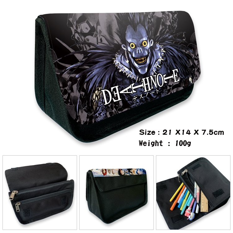 Death note Velcro canvas zipper pencil case Pencil Bag 21×14×7.5cm