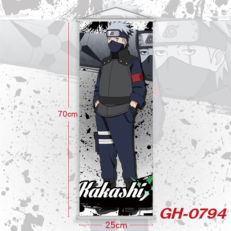 Naruto Plastic Rod Cloth Small Hanging Canvas Painting 25x70cm price for 5 pcs  GH-0794