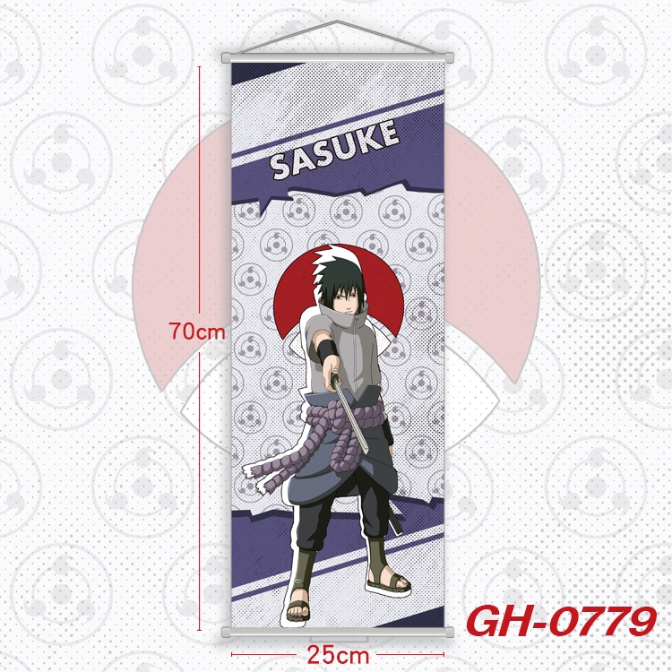 Naruto Plastic Rod Cloth Small Hanging Canvas Painting 25x70cm price for 5 pcs GH-0779