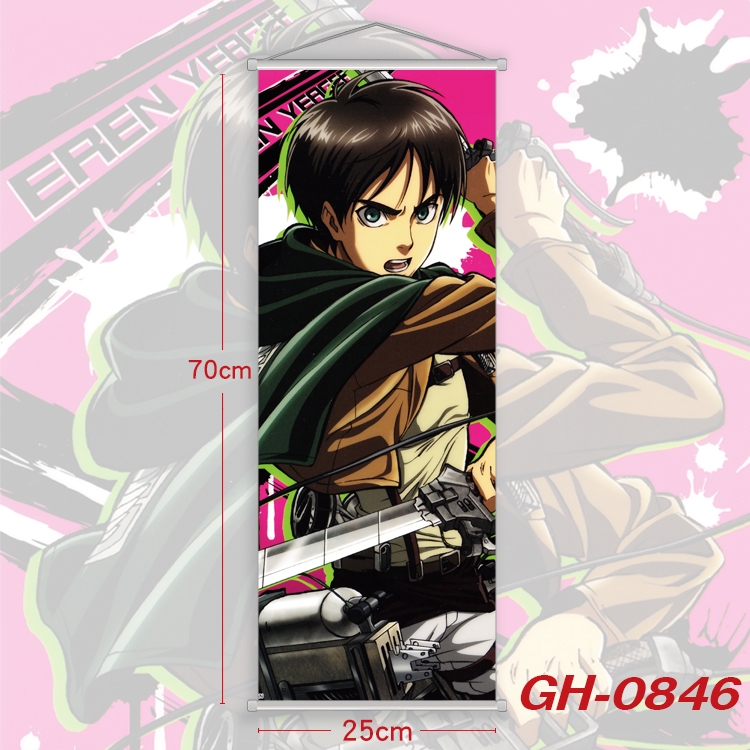 Shingeki no Kyojin Plastic Rod Cloth Small Hanging Canvas Painting 25x70cm price for 5 pcs GH-0846