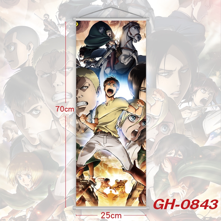 Shingeki no Kyojin Plastic Rod Cloth Small Hanging Canvas Painting 25x70cm price for 5 pcs  GH-0843