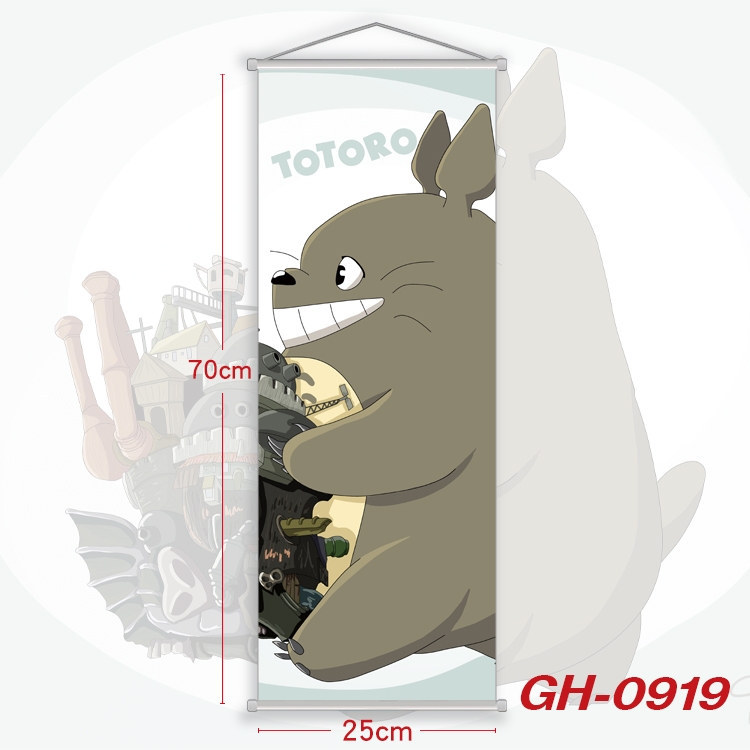 TOTORO Plastic Rod Cloth Small Hanging Canvas Painting 25x70cm price for 5 pcs  GH-0919