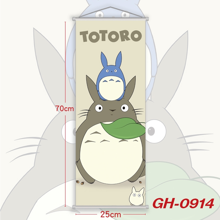 TOTORO Plastic Rod Cloth Small Hanging Canvas Painting 25x70cm price for 5 pcs GH-0914