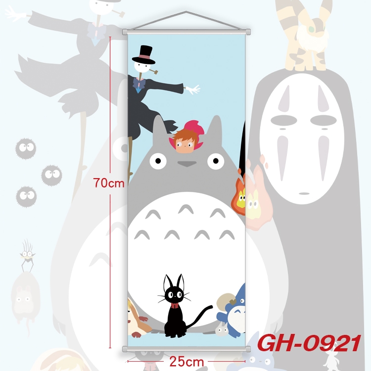 TOTORO Plastic Rod Cloth Small Hanging Canvas Painting 25x70cm price for 5 pcs GH-0921