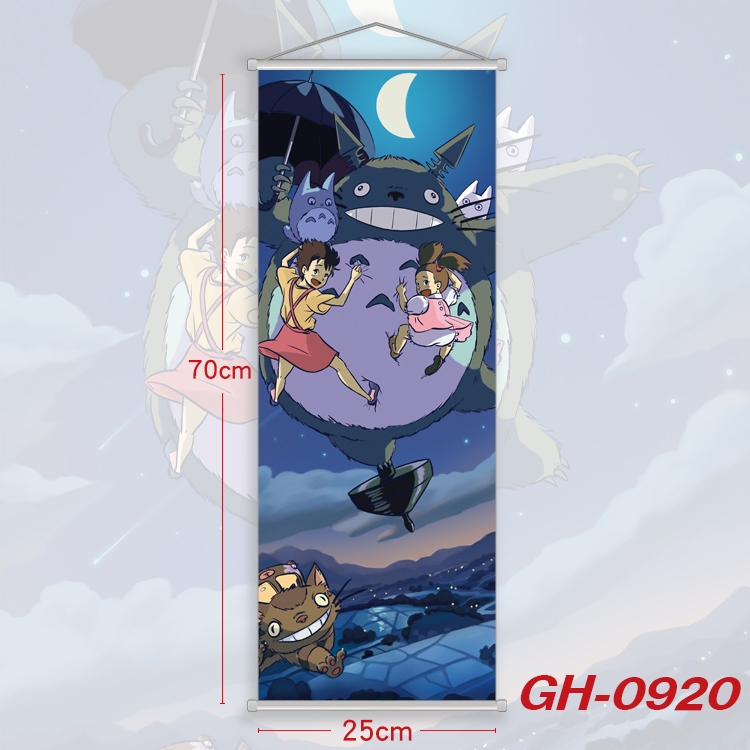 TOTORO Plastic Rod Cloth Small Hanging Canvas Painting 25x70cm price for 5 pcs GH-0920