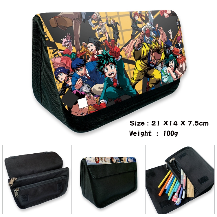 My Hero Academia Velcro canvas zipper pencil case Pencil Bag 21×14×7.5cm