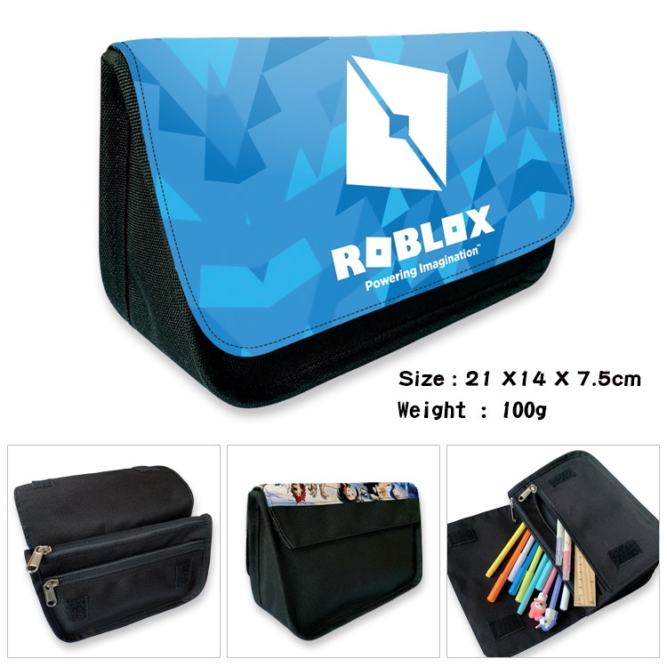 Robllox Velcro canvas zipper pencil case Pencil Bag 21×14×7.5cm