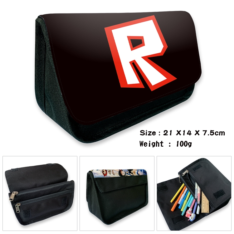 Robllox Velcro canvas zipper pencil case Pencil Bag 21×14×7.5cm