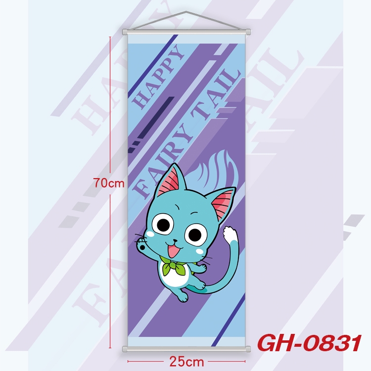 Fairy tail Plastic Rod Cloth Small Hanging Canvas Painting 25x70cm price for 5 pcs GH-0831