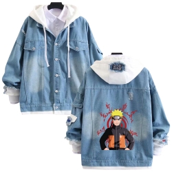 Naruto anime stitching denim j...