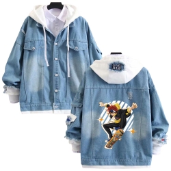 SK∞ anime stitching denim jack...
