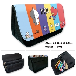 BTS Velcro canvas zipper penci...