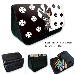 Black Clover Velcro canvas zip...