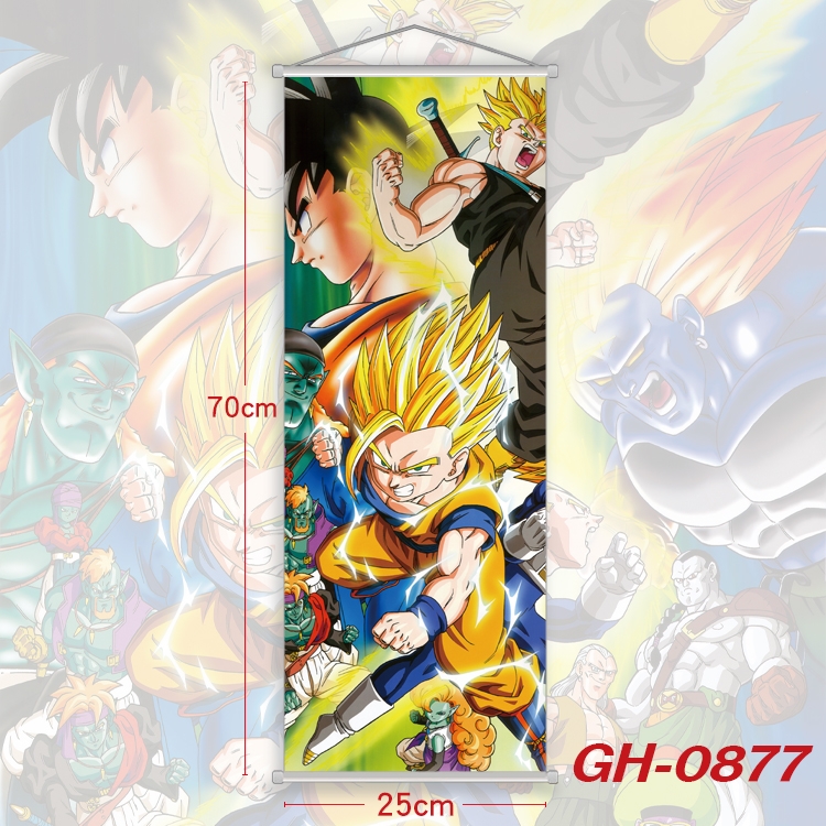 DRAGON BALL Plastic Rod Cloth Small Hanging Canvas Painting 25x70cm price for 5 pcs  GH-0877