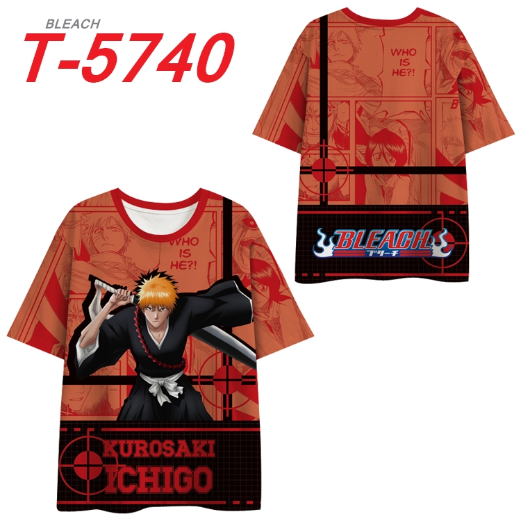 Bleach Anime Peripheral Full Color Milk Silk Short Sleeve T-Shirt from S to 6XL T-5740