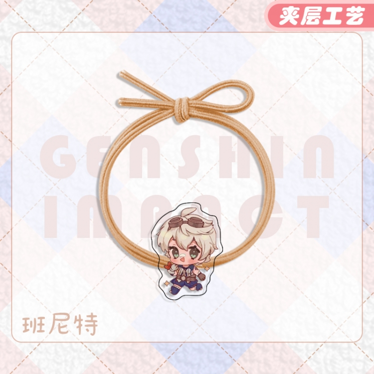 Genshin Impact Anime Acrylic Hair Rope Hair Ring Head Rope Jewelry price for 10 pcs