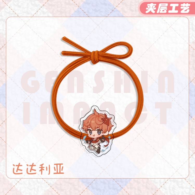 Genshin Impact Anime Acrylic Hair Rope Hair Ring Head Rope Jewelry price for 10 pcs