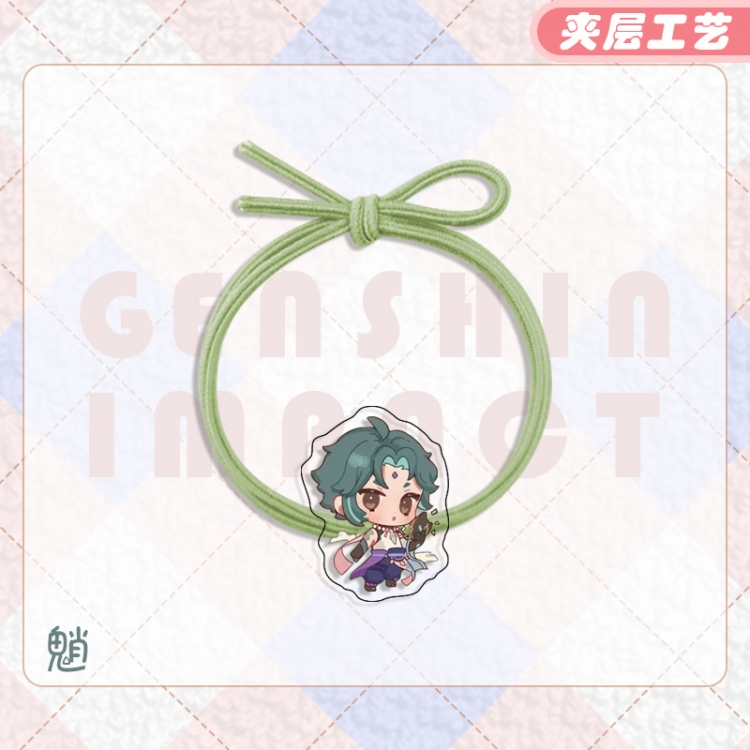 Genshin Impact Anime Acrylic Hair Rope Hair Ring Head Rope Jewelry price for 10 pcs