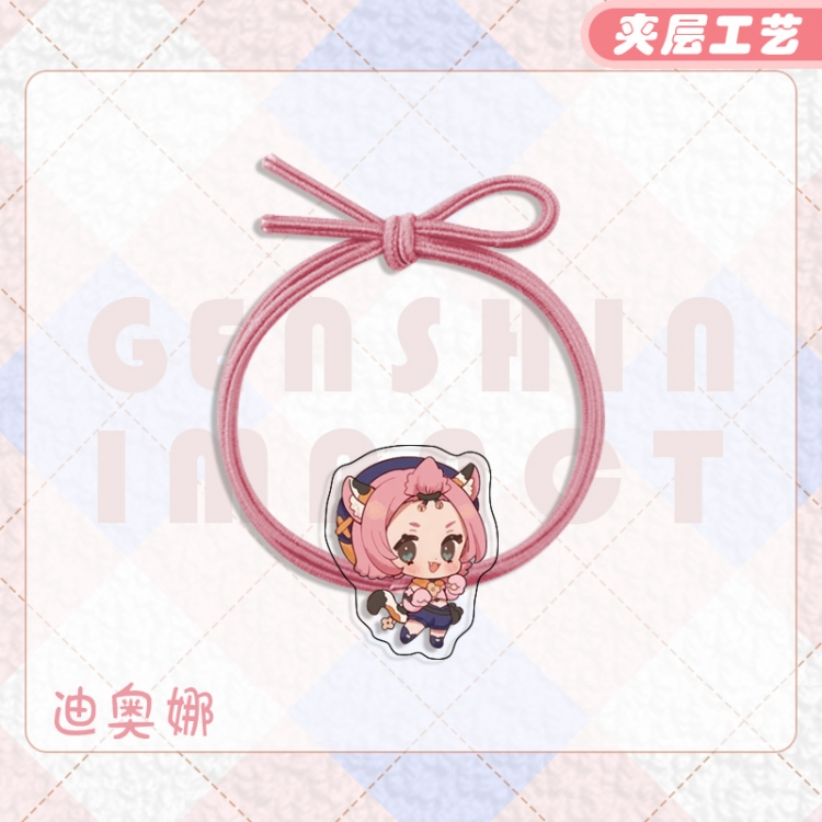 Genshin Impact Anime Acrylic Hair Rope Hair Ring Head Rope Jewelry price for 10 pcs