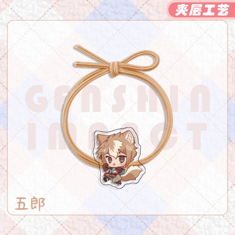 Genshin Impact Anime Acrylic Hair Rope Hair Ring Head Rope Jewelry price for 10 pcs