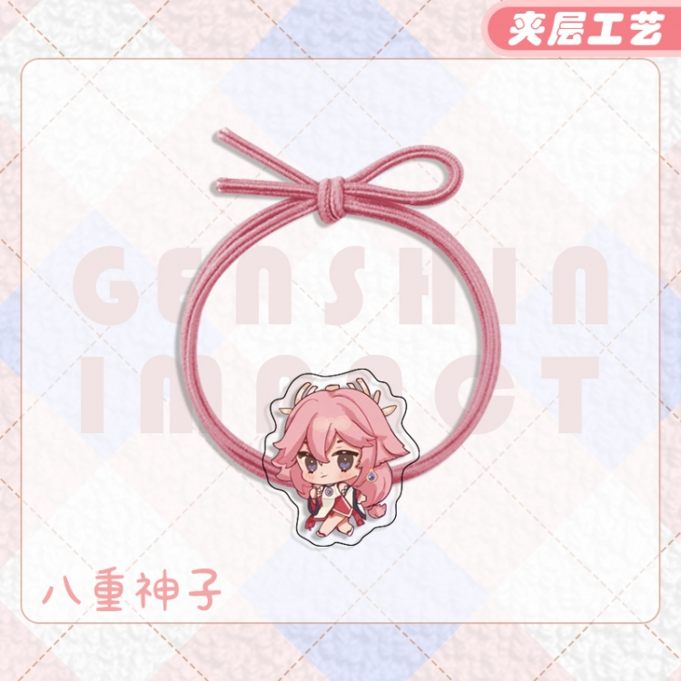 Genshin Impact Anime Acrylic Hair Rope Hair Ring Head Rope Jewelry price for 10 pcs