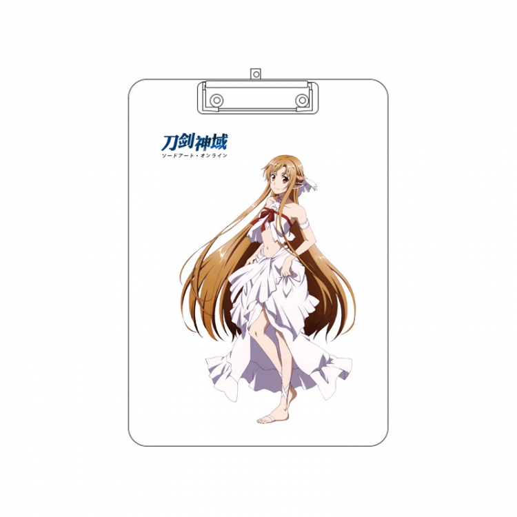 Sword Art Online Double-sided pattern acrylic board clip writing board clip pad 31X22CM price for 2 pcs