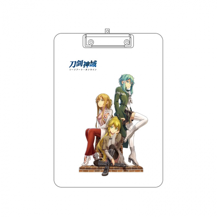 Sword Art Online Double-sided pattern acrylic board clip writing board clip pad 31X22CM price for 2 pcs