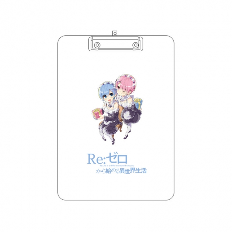 Re:Zero kara Hajimeru Isekai Seikatsu Double-sided pattern acrylic board clip writing board clip pad 31X22CM price for 2