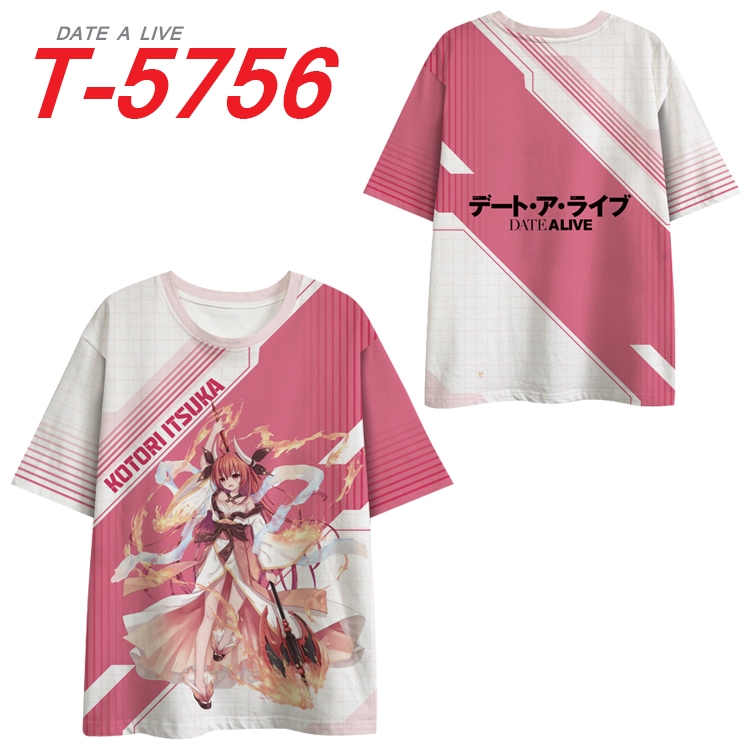 Date-A-Live Anime Peripheral Full Color Milk Silk Short Sleeve T-Shirt from S to 6XL T-5756