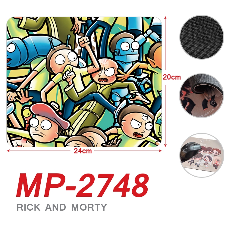 Rick and Morty Anime Full Color Printing Mouse Pad Unlocked 20X24cm price for 5 pcs MP-2748