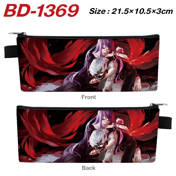 Tokyo Ghoul Anime Peripheral PU Leather Zipper Pencil Case Stationery Box 21.5X10.5X3CM BD-1369