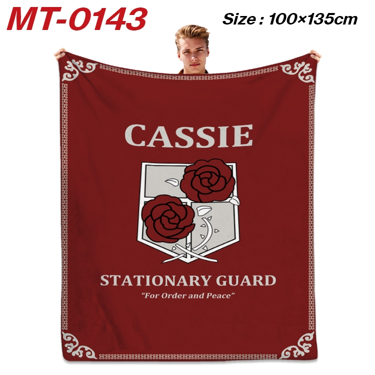 Shingeki no Kyojin Anime Flannel Blanket Air Conditioning Quilt Double Sided Printing 100x135cm MT-0143