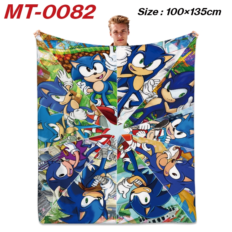 Sonic the Hedgehog Anime Flannel Blanket Air Conditioning Quilt Double Sided Printing 100x135cm  MT-0082 