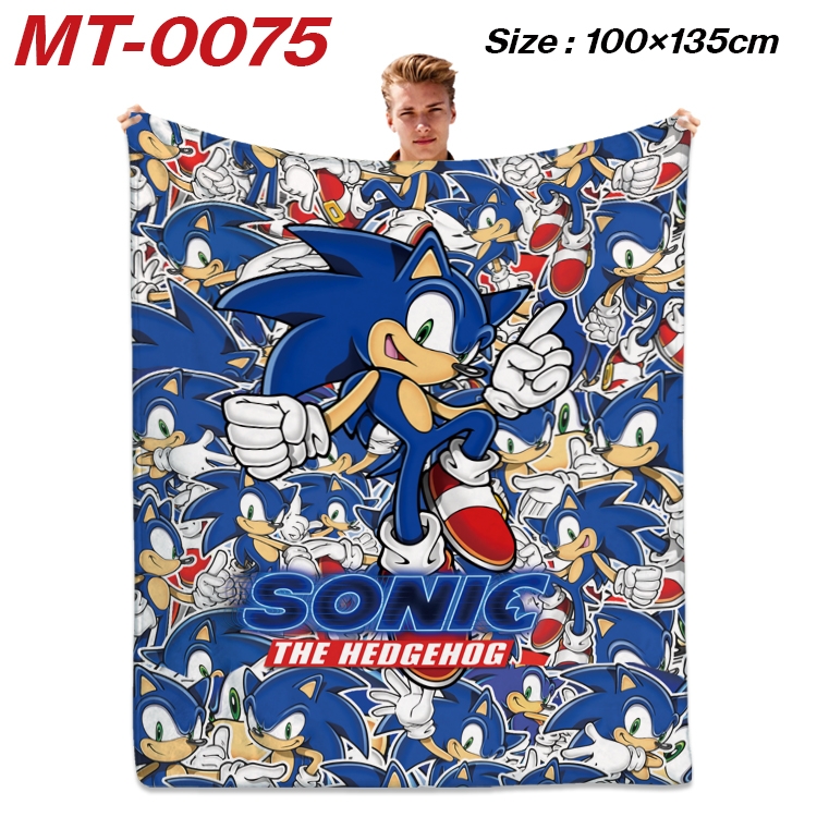 Sonic the Hedgehog Anime Flannel Blanket Air Conditioning Quilt Double Sided Printing 100x135cm  MT-0075