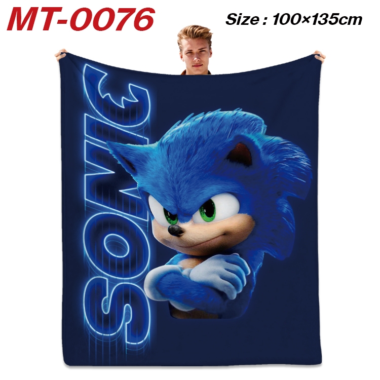 Sonic the Hedgehog Anime Flannel Blanket Air Conditioning Quilt Double Sided Printing 100x135cm MT-0076 